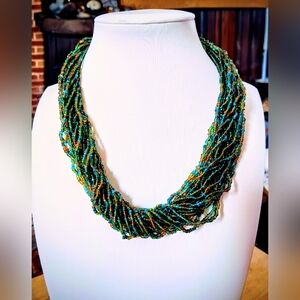 Vintage Y2K Kohl’s Multi-Strand Beaded Collar Necklace